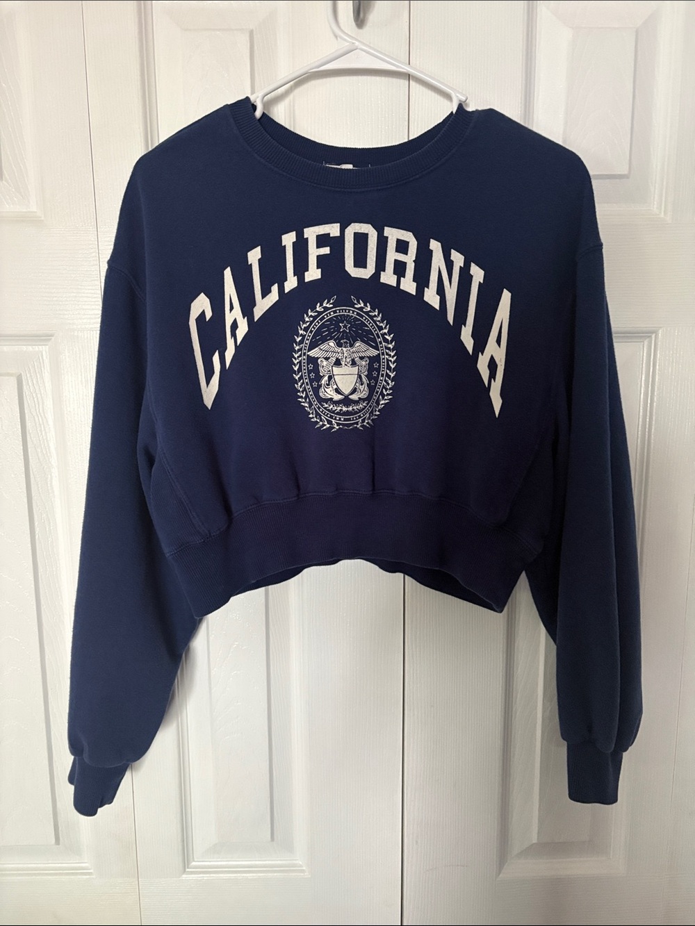 California Cropped Sweatshirt - Navy